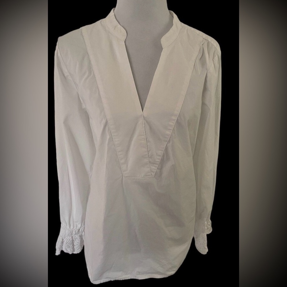 J Crew Cotton V-Neck Blouse